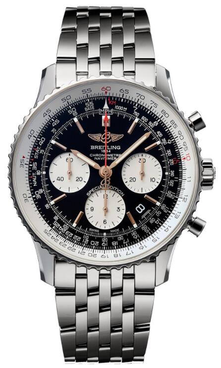 Replica Breitling Navitimer 1 B01 Chronograph 43 Steel Black Japan Special Edition AB0121A11B1A1 Men Watch